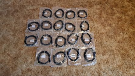 12’ USB cables, Ethernet Cables, assortment of USB connectors.