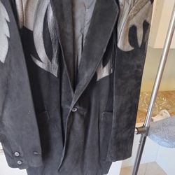 Black Leather And suede jacket 
