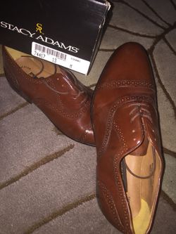 Men's Stacy Adams Prescott Mens Cap Toe Leather Lace Oxfords size 13