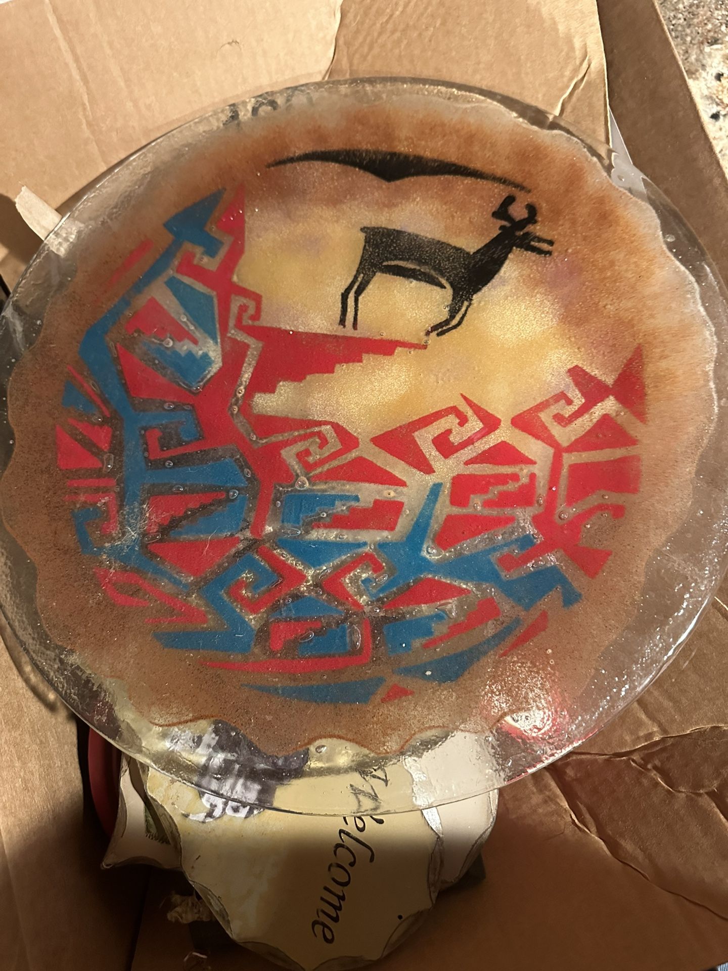 Decorative hand-painted glass