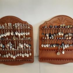 Vintage 1970's 64 Spoon Racks And Spoons