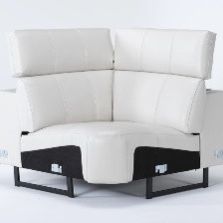 Alessa Frost Leather Corner Wedge Sofa Piece