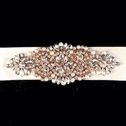 Brand New, Rhinestone/Pearl/Rose Gold Bridal Belt