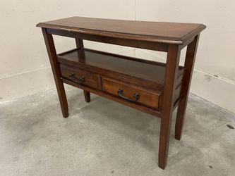 PIER 1 Anywhere Console Table in Rich Mahogany Finish with 2 Drawers
