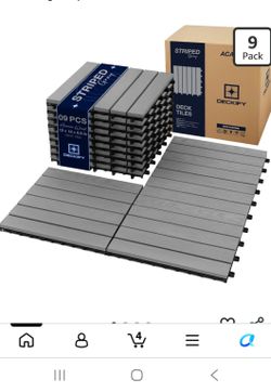 Deckify Striped Gray Acacia Wood Deck Tiles 9-Pack