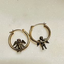 14k Vintage Cute  Hoops 