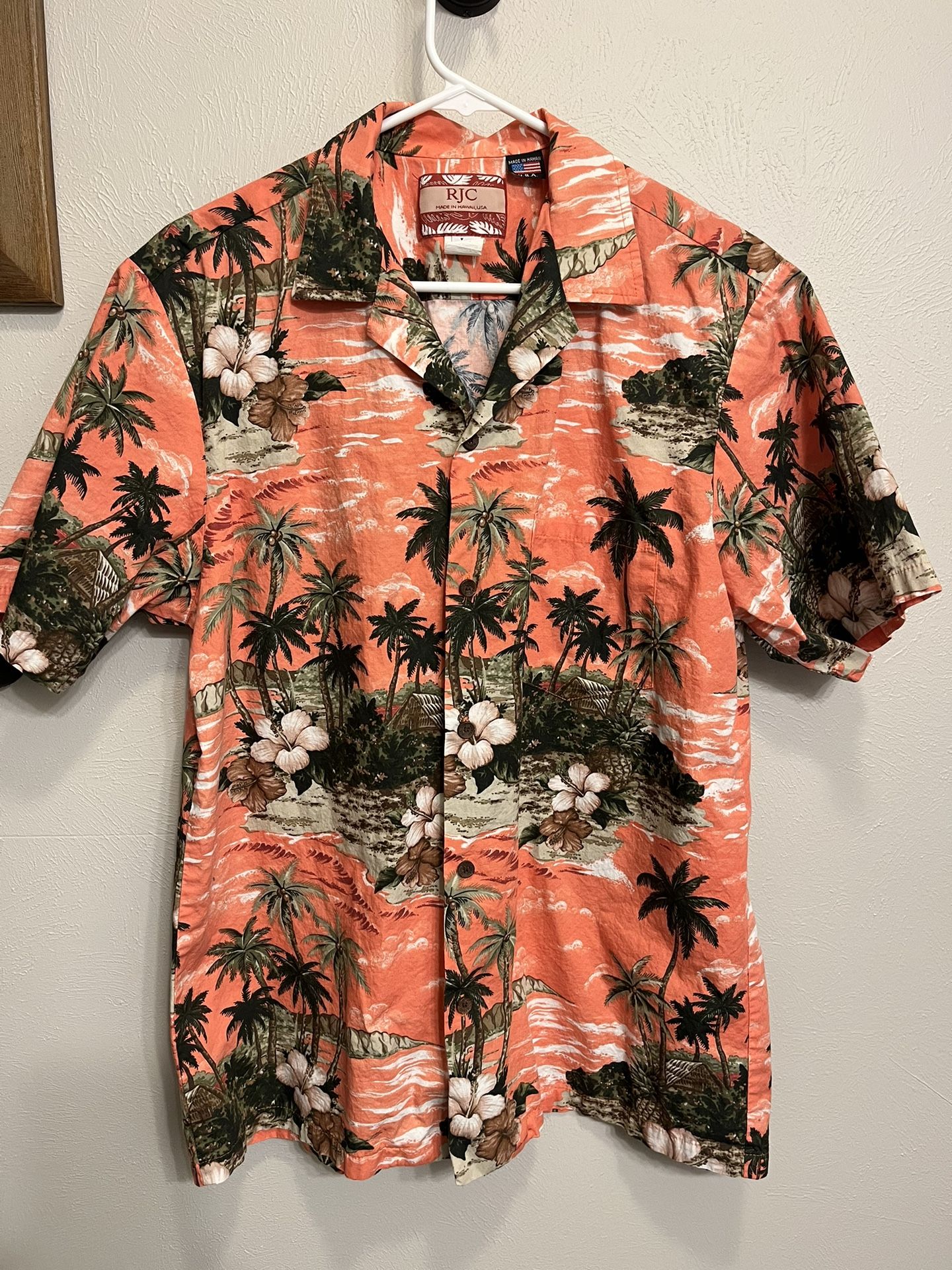 RJC Men’s Hawaiian Shirt Made In USA Size L
