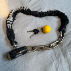 Kryptonite Chain Bike Lock with Original 2 Keys (Silver Lake)