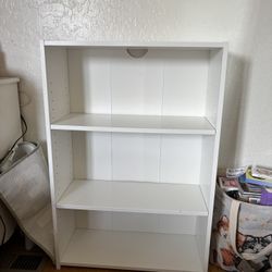 3 Tier White Bookcase