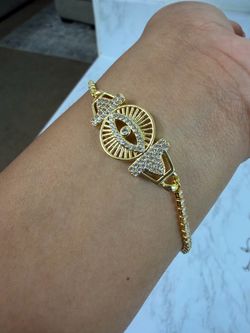 Gold plated Evil eye bracelet