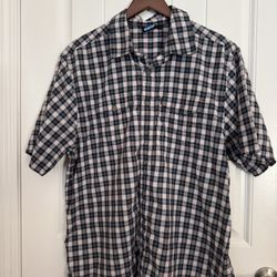 KAVU, MENS, XL BUTTON UP SHIRT  PLAID. SUPER LIGHTWEIGHT