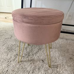 Dusty Rose Pink Ornavo Make Up Vanity Stool with Storage