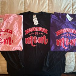 Detroit’s #1 Mom Mothers Day T-Shirts In Sizes Large & XLarge