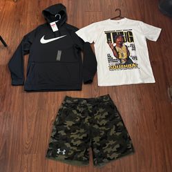 Men’s Nike Hoodie & Camo Shorts size L 