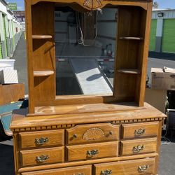 Antique Dresser With Mirror/Nightstands