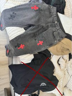 Chrome Hearts Jeans - Drake CLB (black & red)
