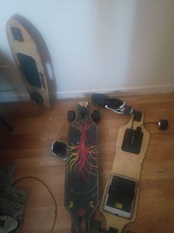Longboards electric (2remotes) wires n wheels n trucks