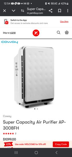 Super Capacity Large Coway Air Purifier $180