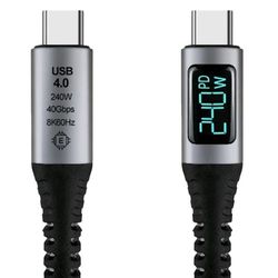 3ft USB4 Type-C Thunderbolt 4 (40Gbps 240W PD 8K) w/LED Cable