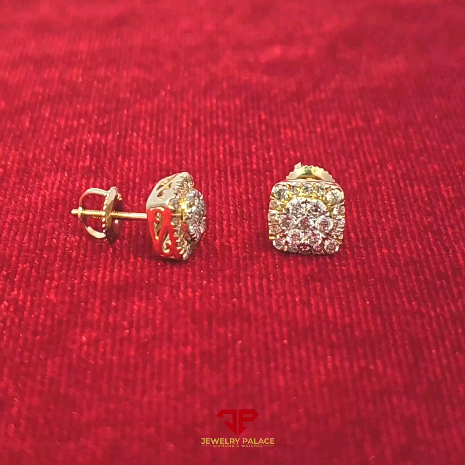 Fancy square earring with 10K and 0.625 CTW of Diamonds
