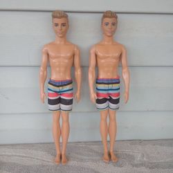 BARBIE WATER PLAY KEN BEACH SUMMER DOLL WITH PRINTED TRUNKS