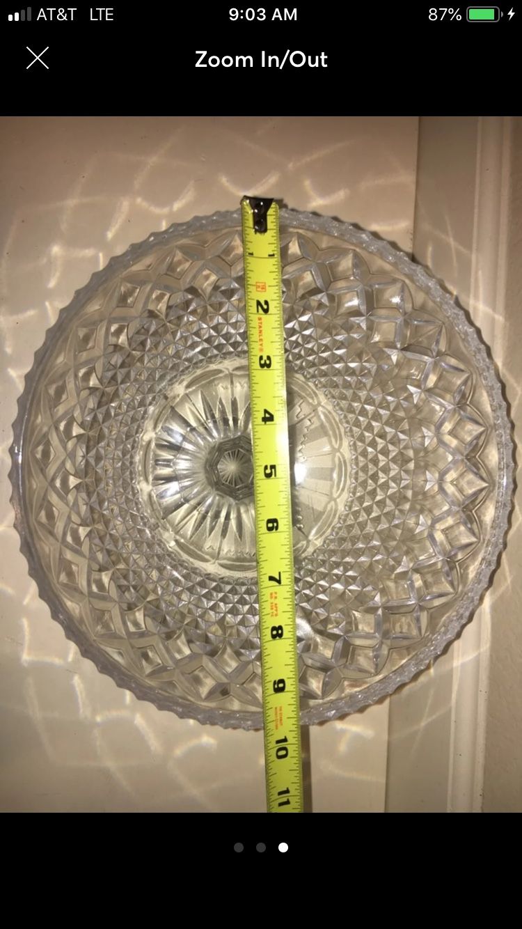 Vintage glass heavy ornate glass bowl Antiques