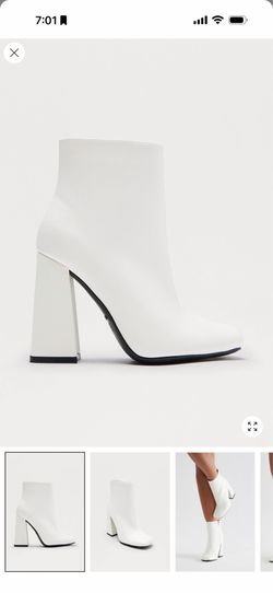White booties fashion nova