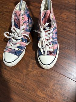 Converse Chuck Taylor All Star Satin Pink/Blue Hi Top Womens Size 8