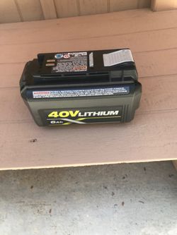 Ryobi 40 v lithium 6AH battery