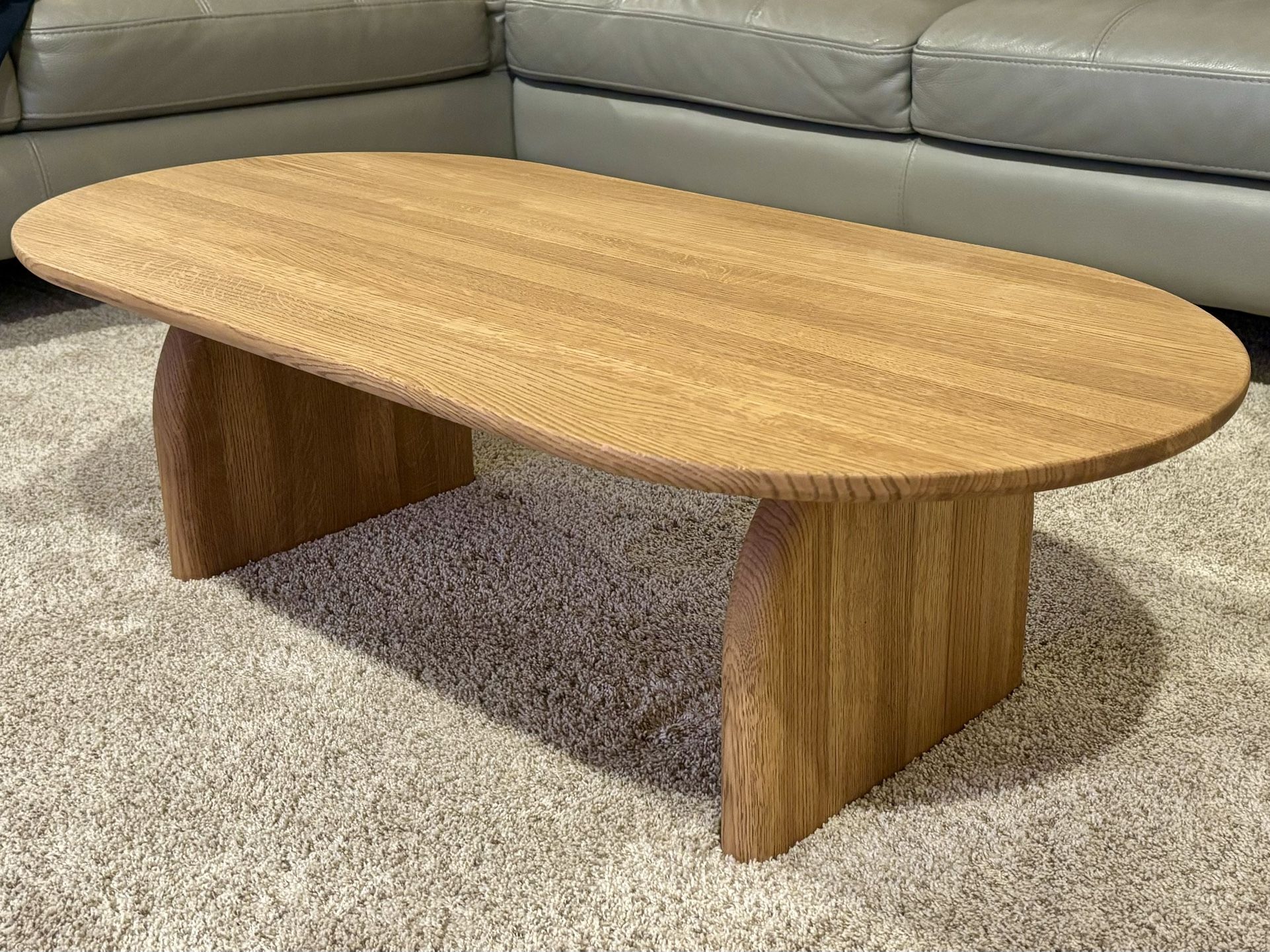 Solid Oak Oval Coffee Table