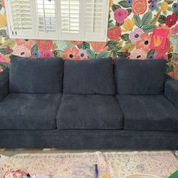 Living Spaces Bonaterra 99” Couch Midnight Blue