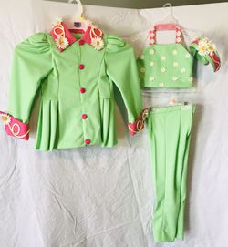 Girls Pageant Sportswear/fun Fashion Suit! Fits Child Sz 3-5.  3pc Set With Headband