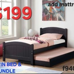 TWIN BED PLUS TRUNDLE SPECIALS DEALS FINANCING AVAILABLE ADD MATTRESS EASY CREDIT APPROVAL NO HONEY DOWN