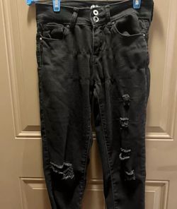 Black Distressed Skinny Jeans For Women | Size 5/27 | Blue Savvy