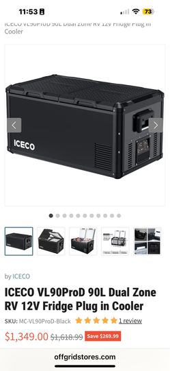 ICECO VL90ProD 90L Dual Zone RV 12V Fridge Plug in Cooler