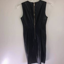 New Calvin Klein Black Pleather Dress