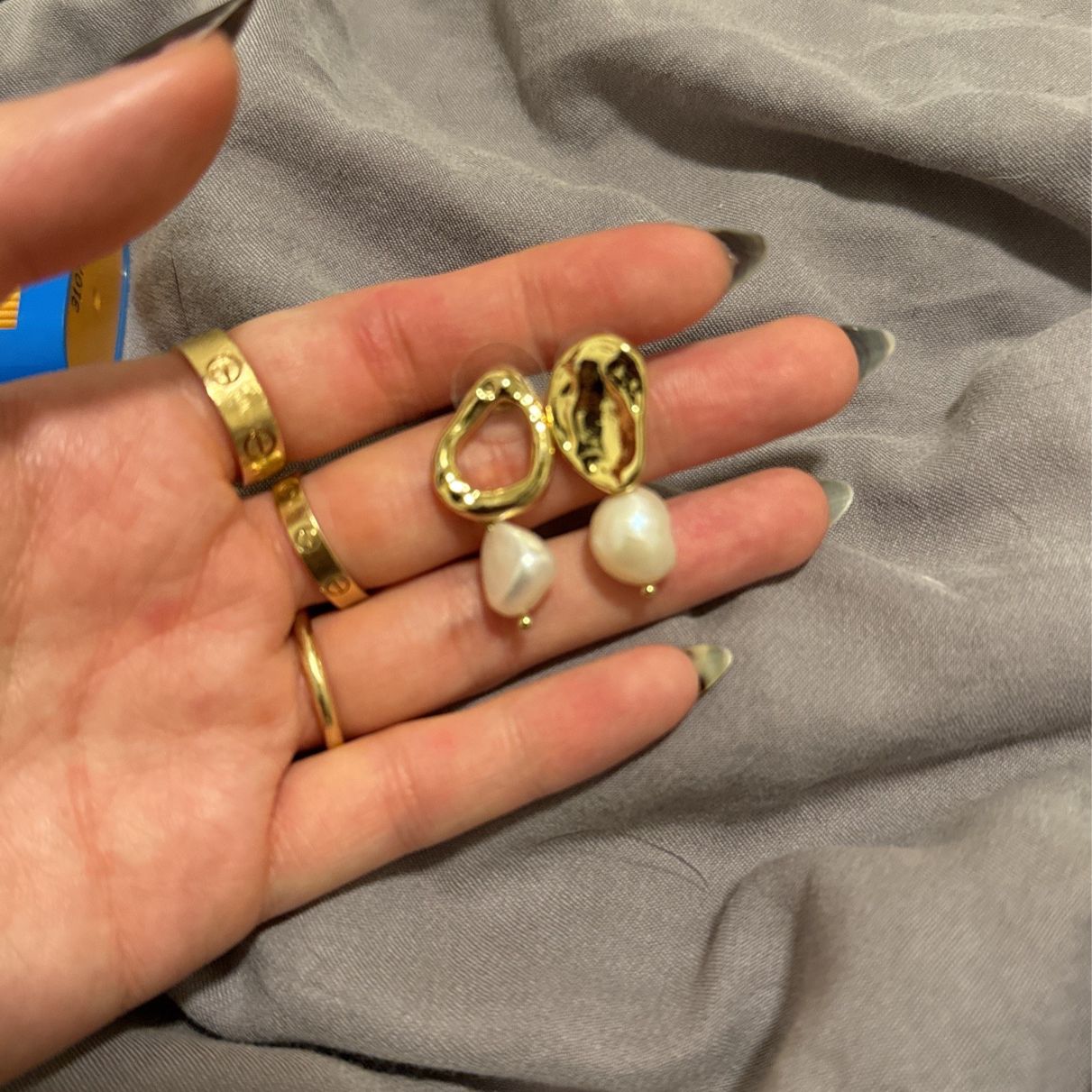 Celine Assymetrical Pearl Drop Earrings