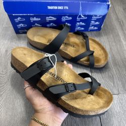 Women's Birkenstock Mayari Brown Leather Sandals size 39 US 8- 8.5 New