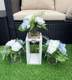 Set of 3 Artificial Flower Arrangements for Sale /