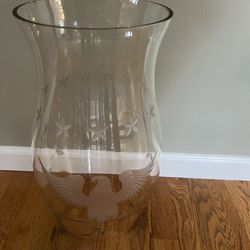 Hurricane Lamp With Etching