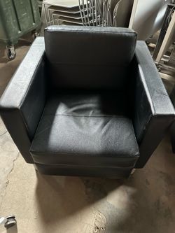 Black Vinyl Commercial Club Chairs — Multiple Available — $75 each