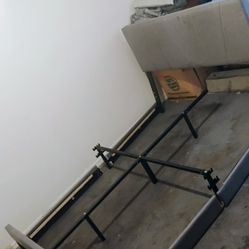 Gray Bed Frame And Headboard With Rails 