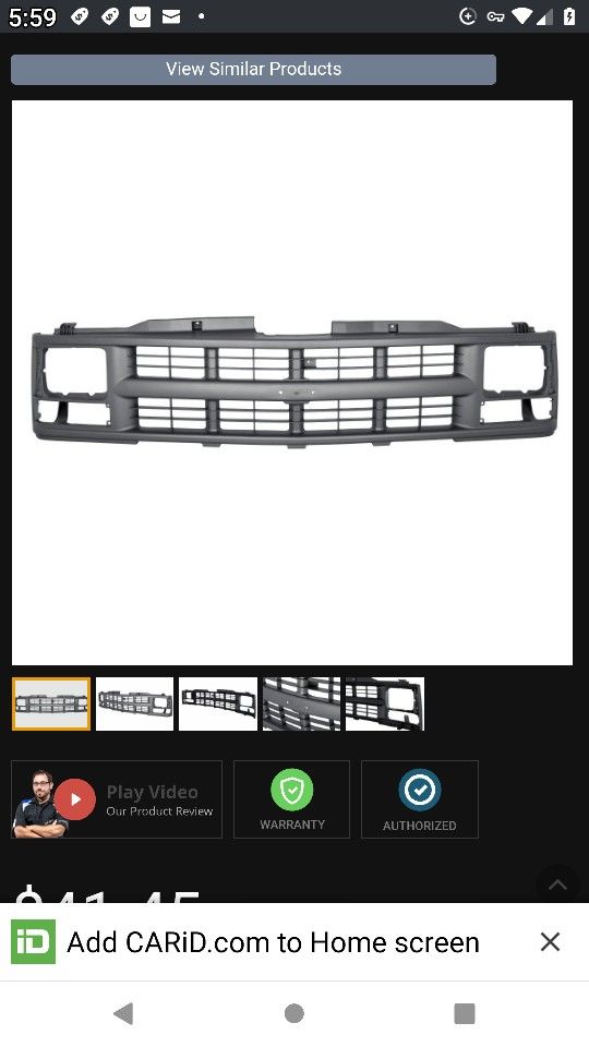 Chevy NOS New Old Stock Grill Assembly