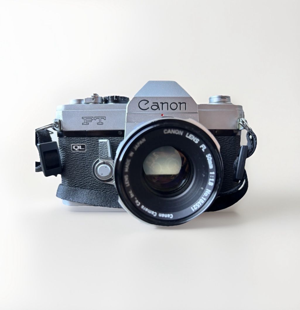 Canon Ft QL 35mm Film Camera with 50mm f/1.8 Lens Black/Chrome Body