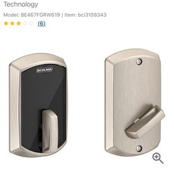 Smart Home Dead Bolt Shclage Be467f