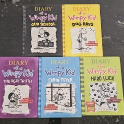 Diary of a Wimpy Kid hardback Books ,5 books