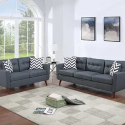 Brand New Grey Mid-Century Modern Style Sofa & Loveseat