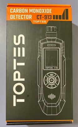 TOPTES CT-913 Portable Carbon Monoxide Detector, Rechargeable CO Detector with Upgraded Sensor, TFT Color Display with Triple Alarms, 0-1000PPM for Ca