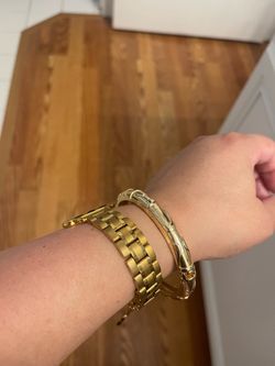 Gold Apple Watch Band & Bangle Bracelet
