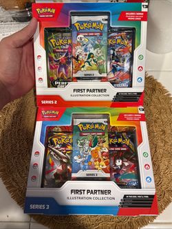 2 Boxes Pokémon First Partner (Series 2 & 3) Illustration Collection Brand New